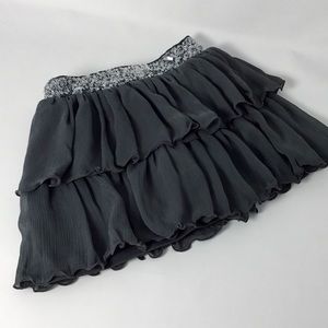 Girl’s Sonoma Gray Chiffon & Sequin Skort